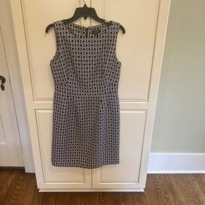 Tahari Arthur S Levine Jacquard Print Navy Dress, Size 8